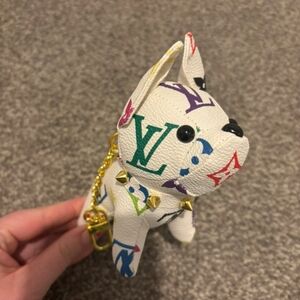 Monogram Dog Bag Pendant - White